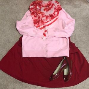 Soft Pink Supima Cotton cardigan Lands End 0X